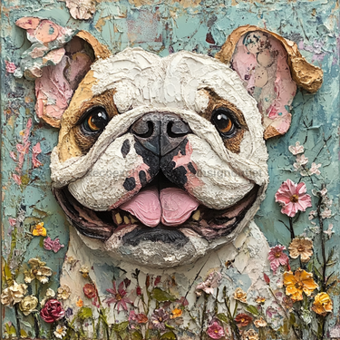 Dog Sign, English Bulldog Sign, DCO-12948, Sign For Wreath, 10x10